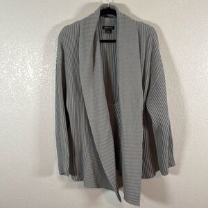 Trouvé Light Blue Mixed Rib Knit Overlap Long Line Cardigan Size Small